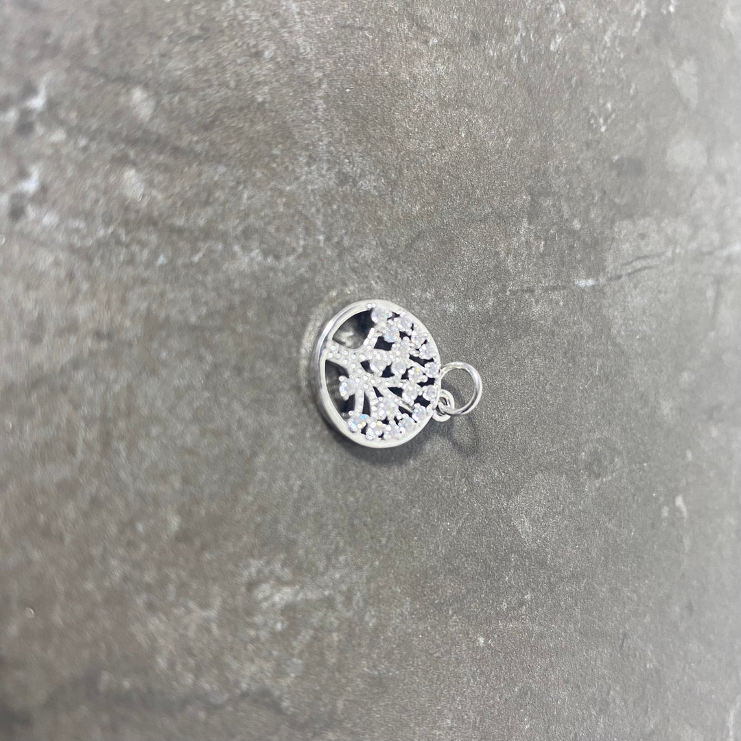 Breloque arbre de vie avec zircon brillant couleur aux choix OR-OR ROSE-ARGENT-NOIR