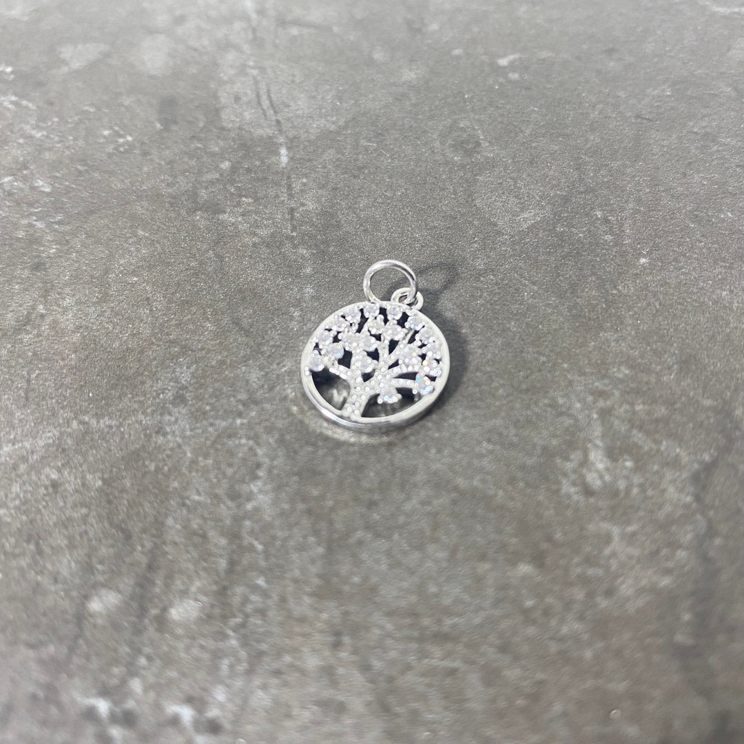 Breloque arbre de vie avec zircon brillant couleur aux choix OR-OR ROSE-ARGENT-NOIR