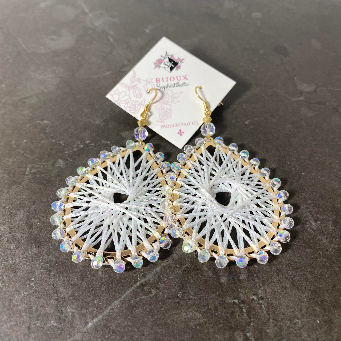 White Ohana earrings