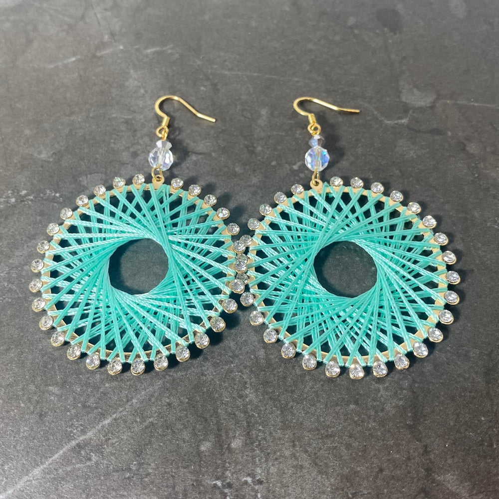 Boucles d'oreilles Mandala menthe
