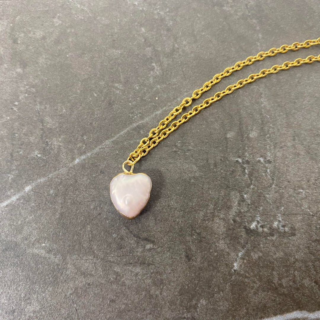 Collier Coeur de Nacre or