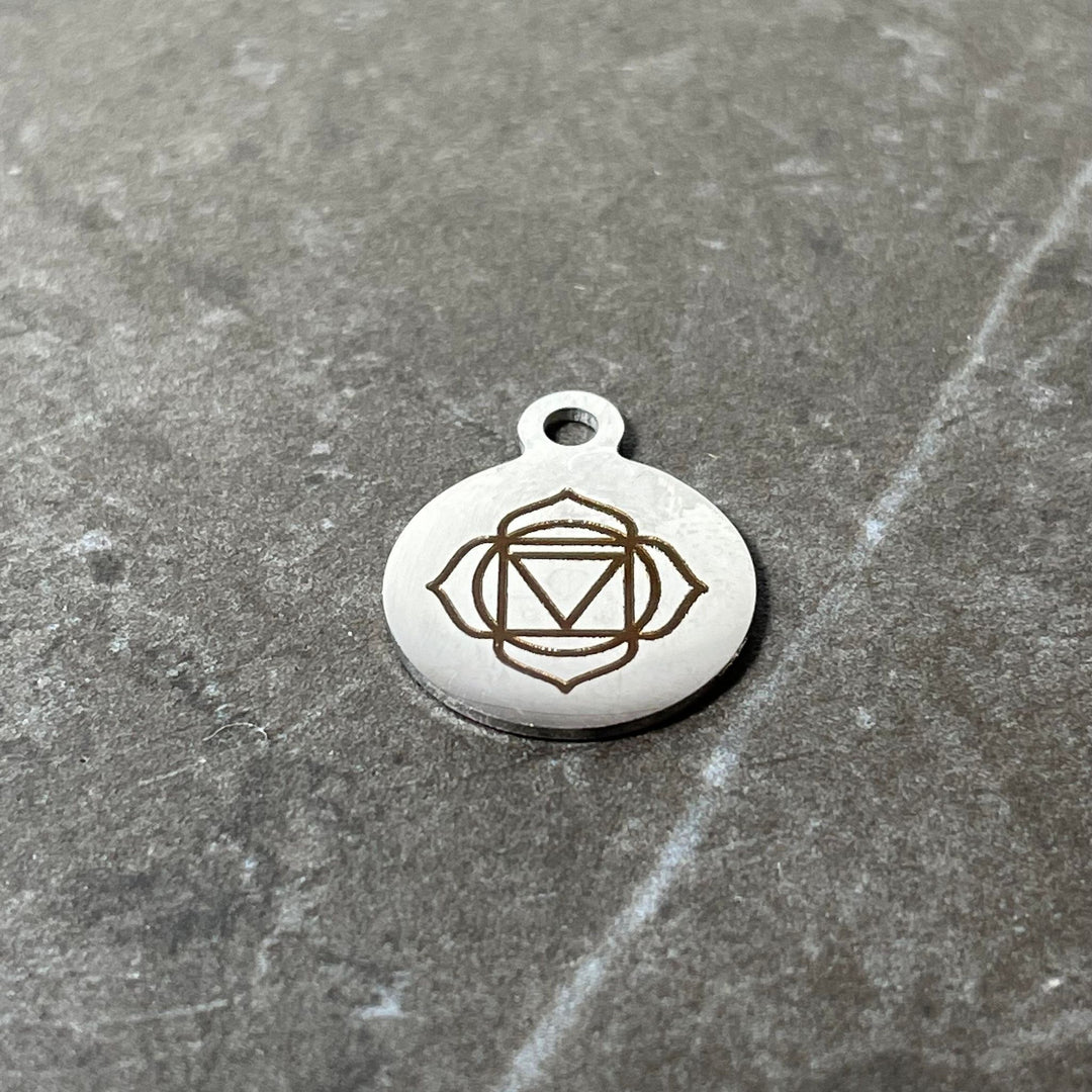 Breloques 7 chakras en acier inoxydable (vendues à l&