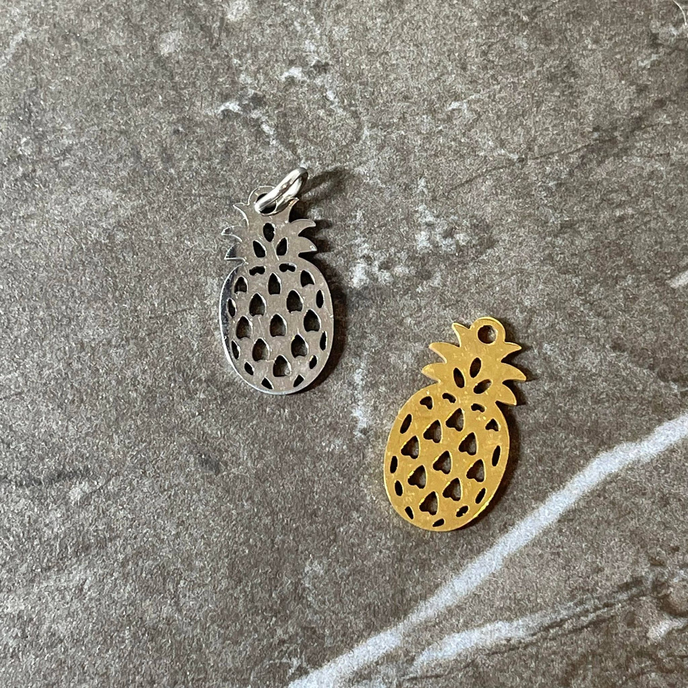 Pineapple charm in stainless steel