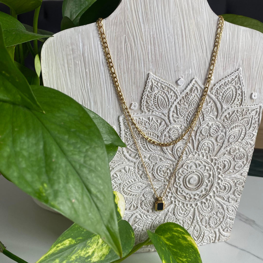Collier Figaro à double chaîne en acier inoxydable
