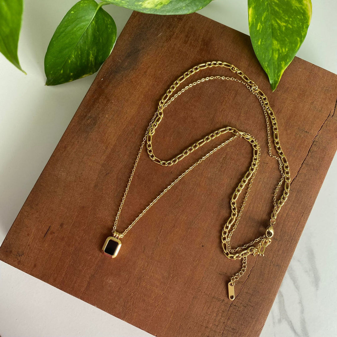Collier Figaro à double chaîne en acier inoxydable