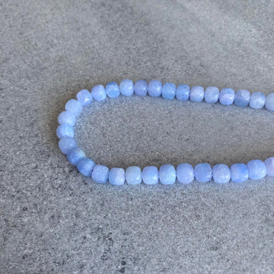 8mm pale blue-lilac cubic jade string