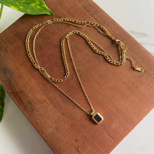 Collier Figaro à double chaîne en acier inoxydable