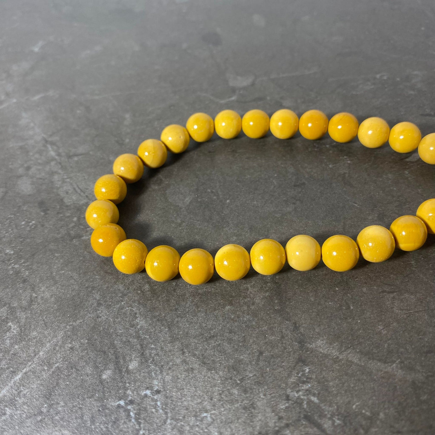 Corde de jaspe mokaite jaune moutarde 6 ou 8mm