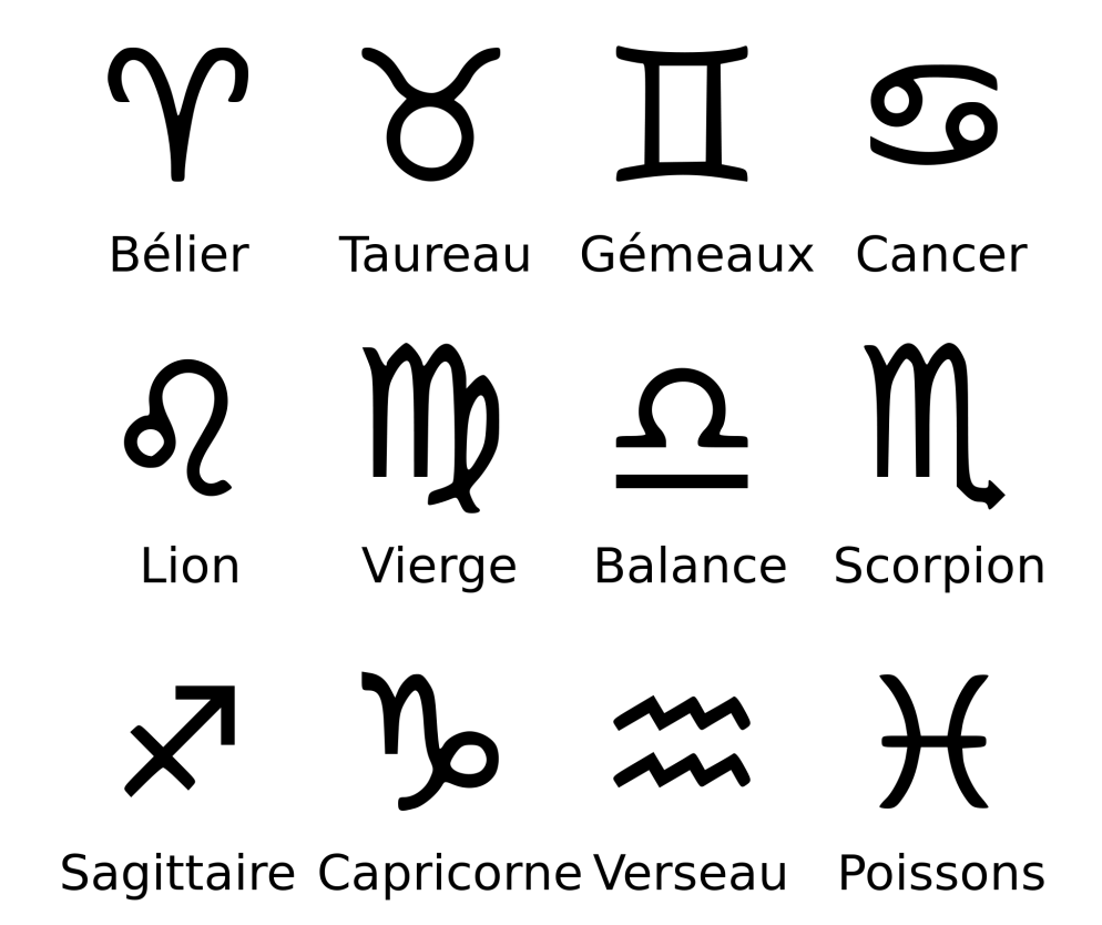 Breloque de signe zodiaque argent en acier inoxydable