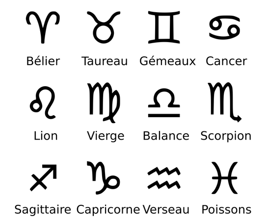 Breloque de signe zodiaque argent en acier inoxydable