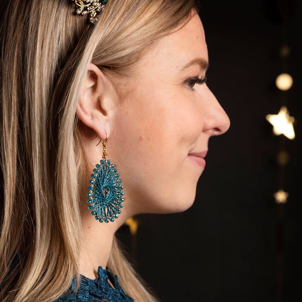 Boucles d'oreilles Ohana sarcelle