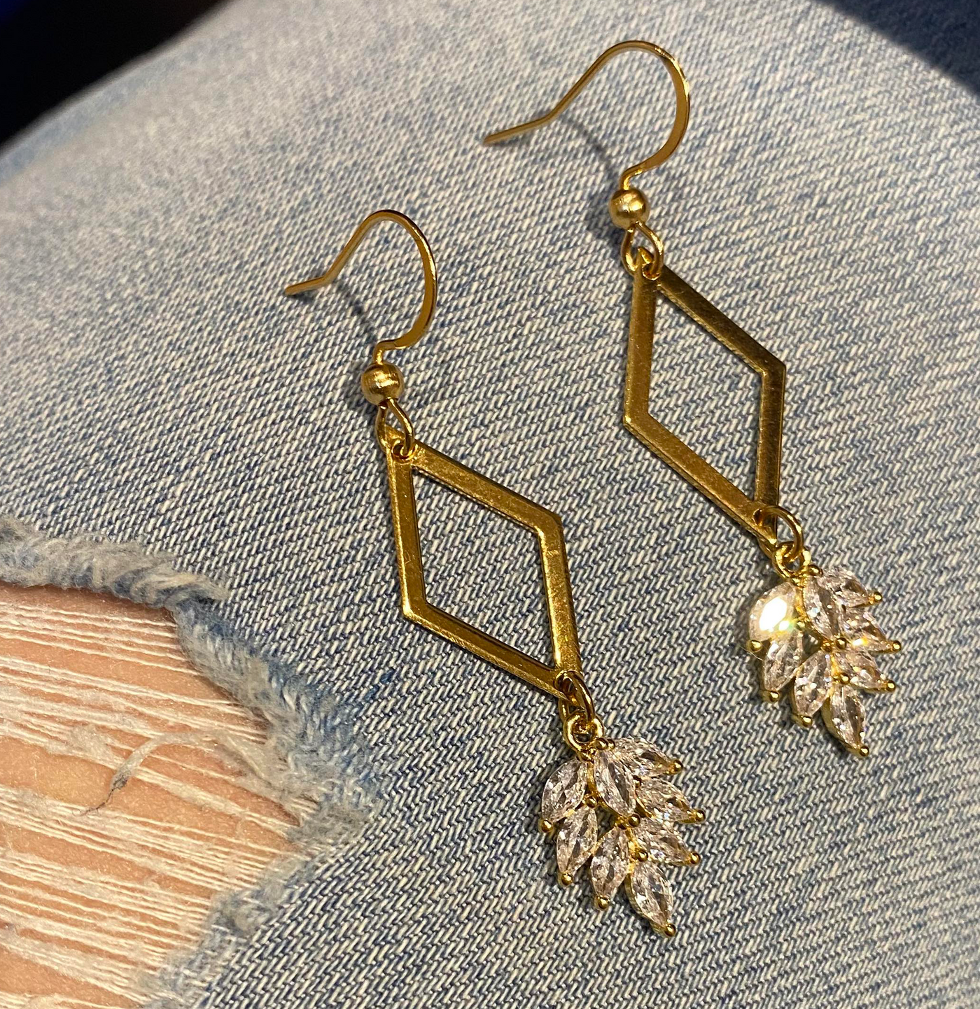 Chicks gold or silver diamond earrings
