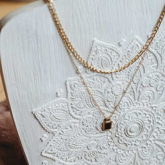Collier Figaro à double chaîne en acier inoxydable
