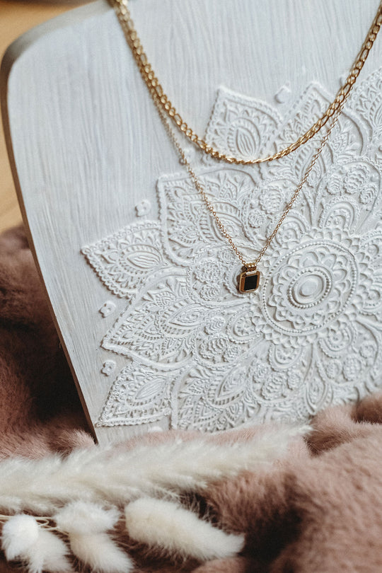 Collier Figaro à double chaîne en acier inoxydable