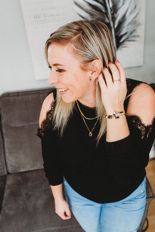 Collier Figaro à double chaîne en acier inoxydable
