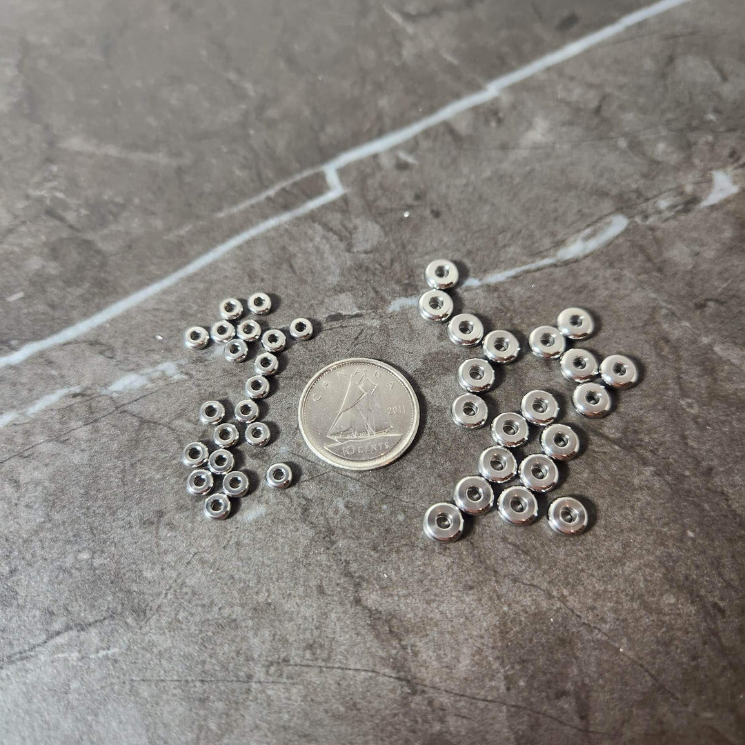 Lot d’espaceurs rondelles argent en acier inoxydable