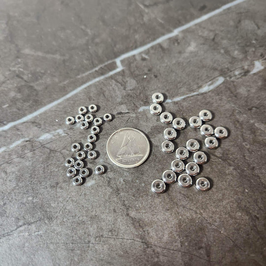 Lot d’espaceurs rondelles argent en acier inoxydable