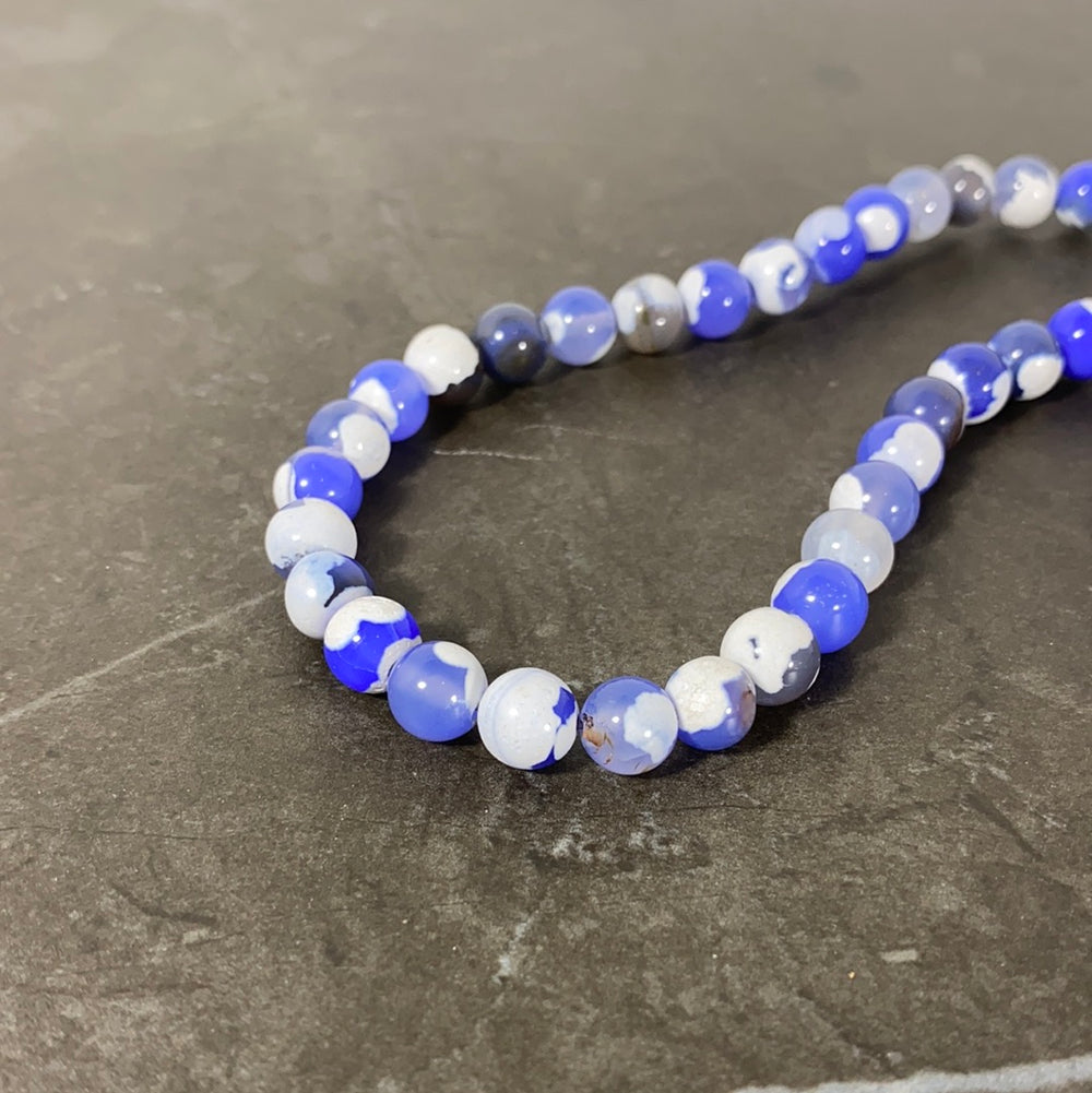 Corde de pierre agate nuage 8mm