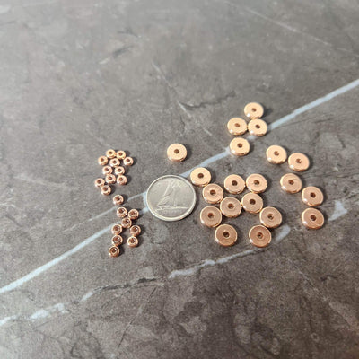Set of rosegold stainless steel washer spacers