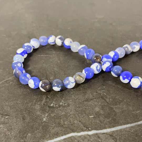 Corde de pierre agate nuage 8mm