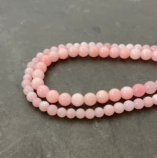 Corde de pierre de morganite rose 6 ou 8 mm