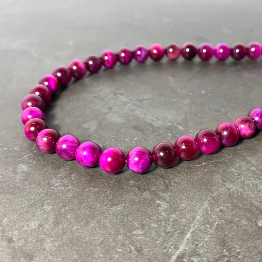 Corde oeil de tigre rose fuschia