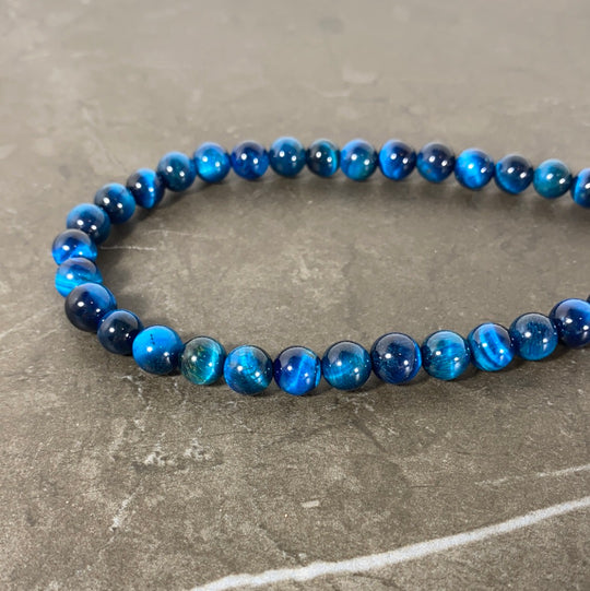Corde oeil de tigre aqua 8 mm
