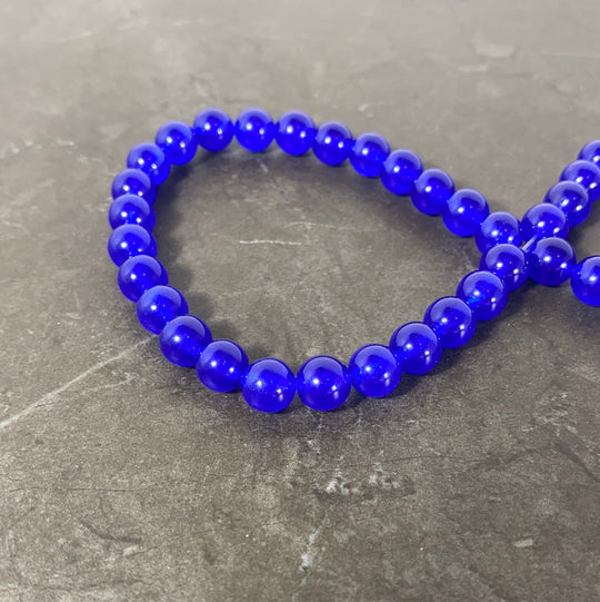 Corde de pierre Jade bleu cobalt 8mm