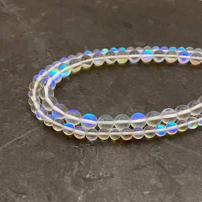 Lustrous Transparent Synthetic Moonstone Rope