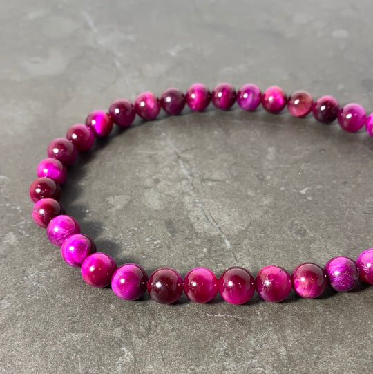Corde oeil de tigre rose fuschia