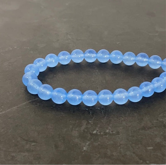 Corde de pierre Jade bleu clair 8mm