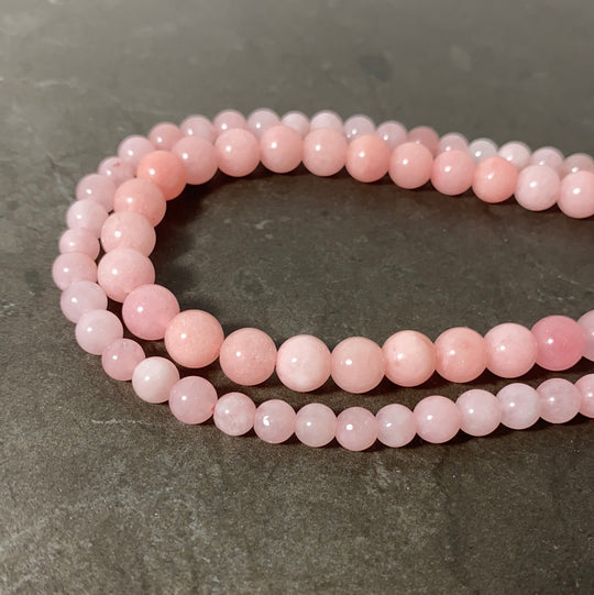Corde de pierre de morganite rose 6 ou 8 mm