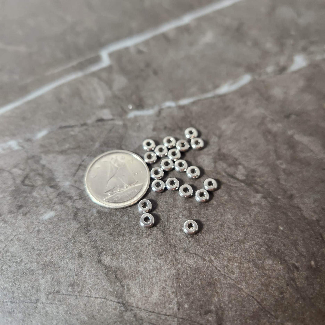 Lot d’espaceurs rondelles argent en acier inoxydable