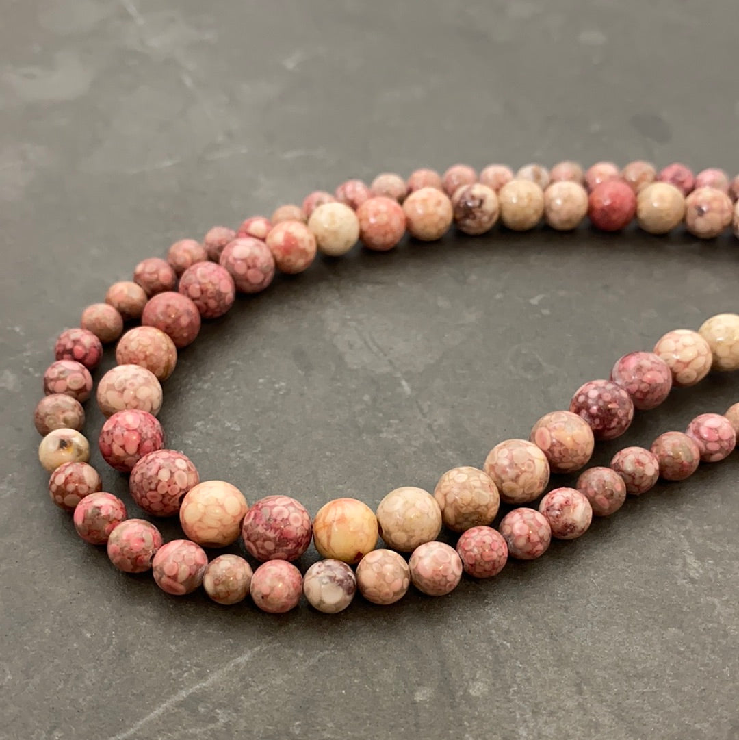 Corde de jaspe fossil rose