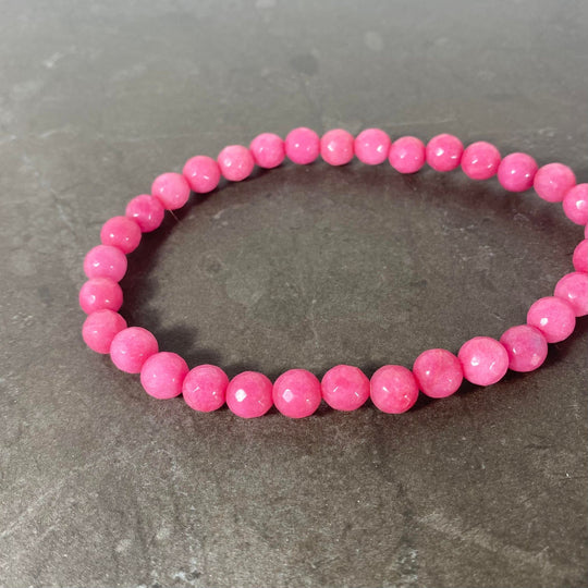 Corde de Jade rose corail facetté 8mm